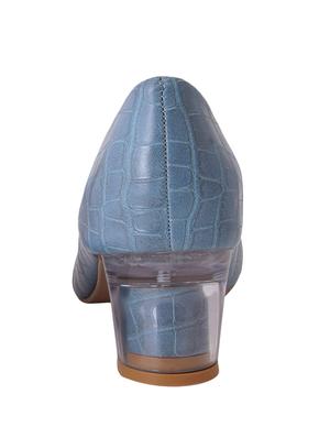 blue pu slip on pumps - 17494863 - Standard Image - 3