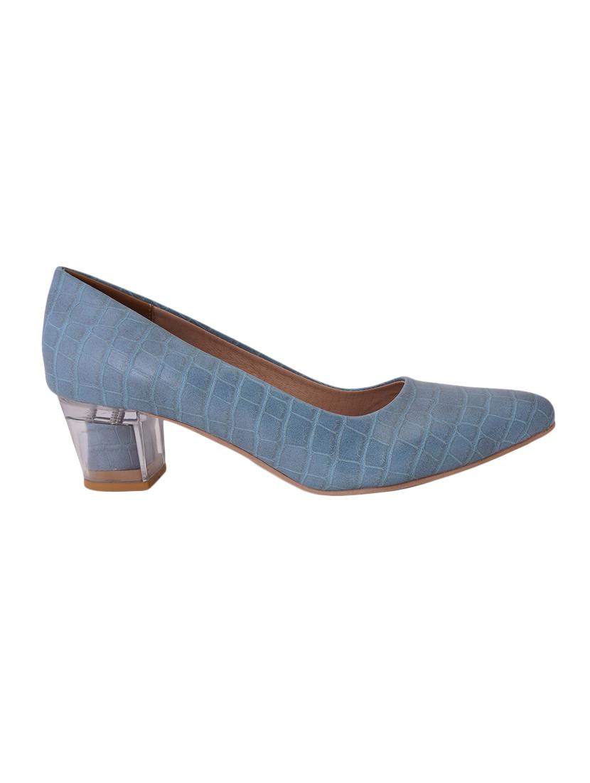 blue pu slip on pumps - 17494863 - Zoom Image - 2