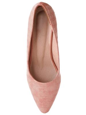 pink pu slip on pumps - 17494865 - Standard Image - 4