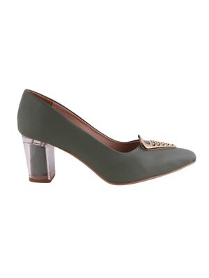 green pu slip on pumps - 17494866 - Standard Image - 2