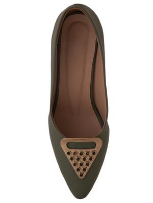 green pu slip on pumps - 17494866 - Standard Image - 4