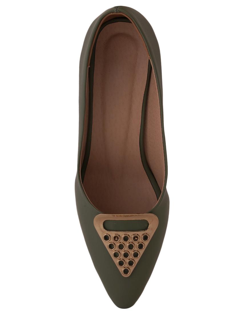 green pu slip on pumps - 17494866 - Zoom Image - 4