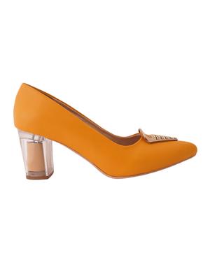 yellow pu slip on pumps - 17494869 - Standard Image - 2