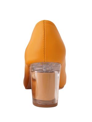 yellow pu slip on pumps - 17494869 - Standard Image - 3