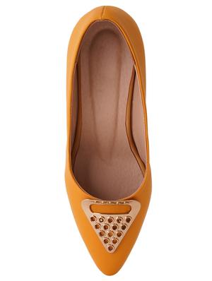 yellow pu slip on pumps - 17494869 - Standard Image - 4