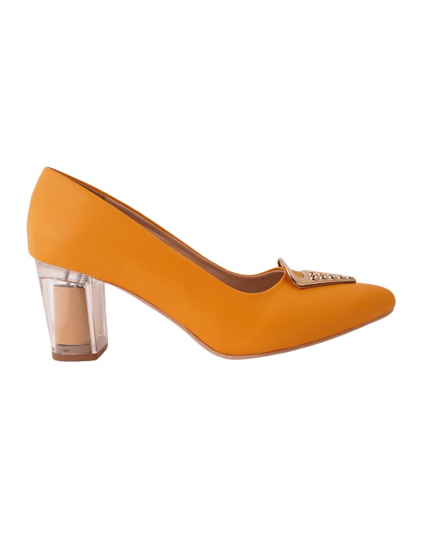 yellow pu slip on pumps - 17494869 - Zoom Image - 2