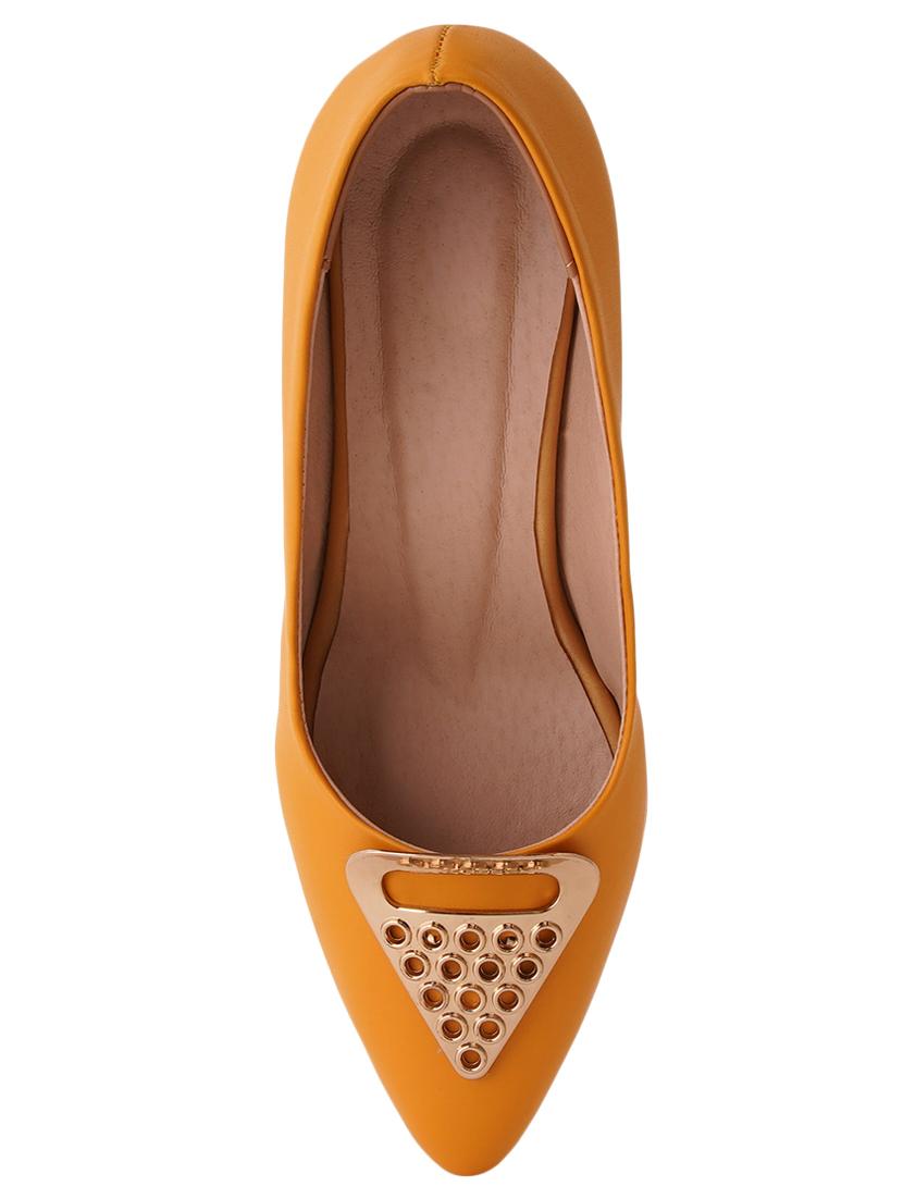 yellow pu slip on pumps - 17494869 - Zoom Image - 4