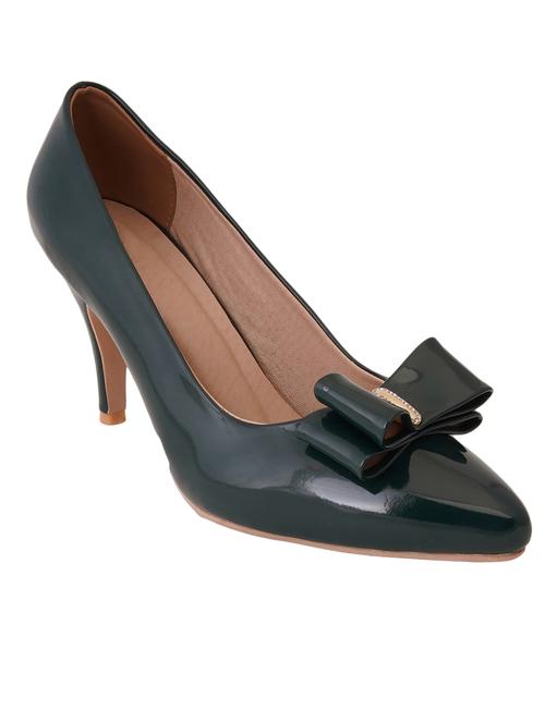 green pu slip on pumps - 17494871 - Standard Image - 1