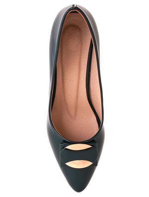 green pu slip on pumps - 17494874 - Standard Image - 3
