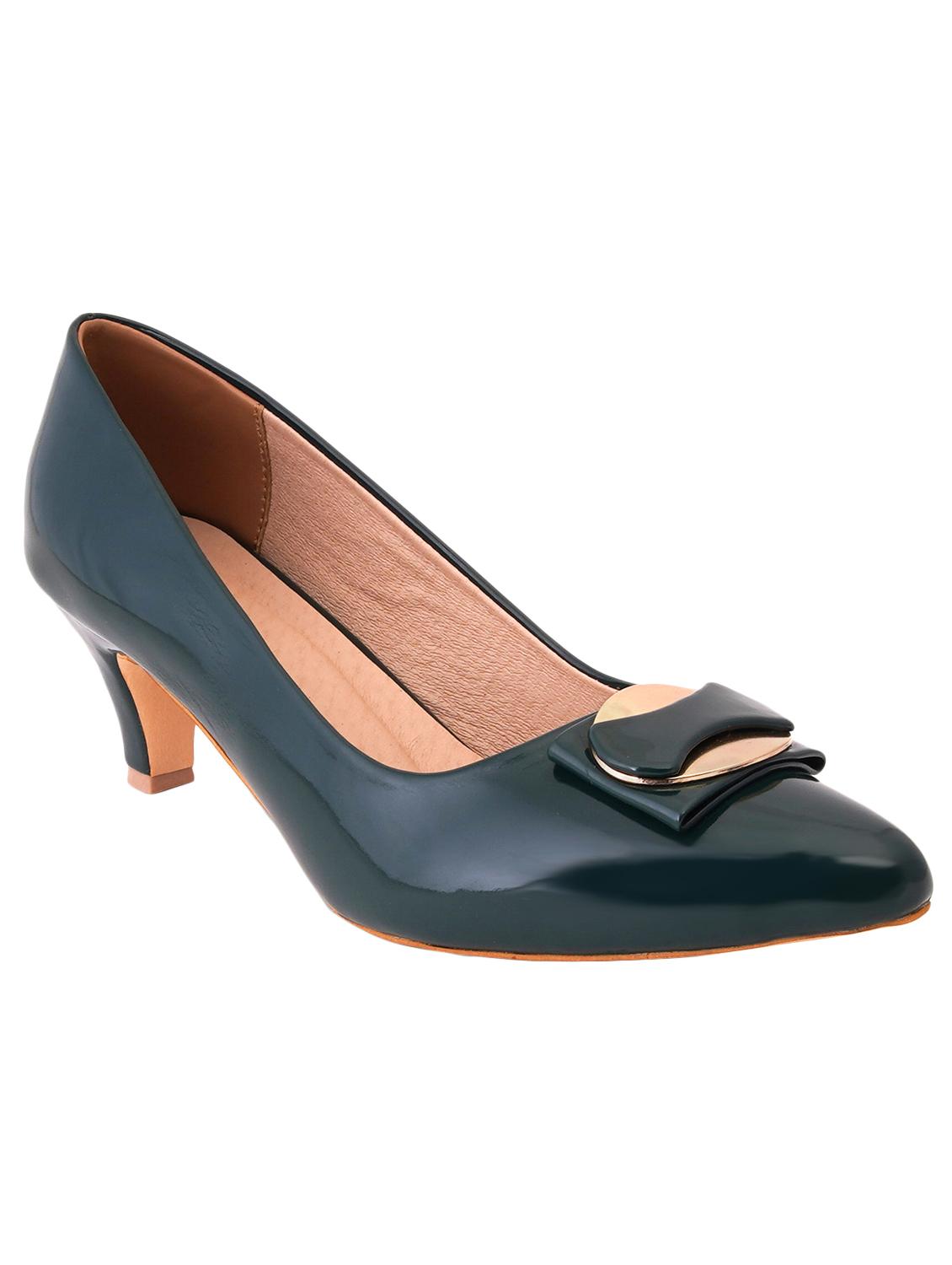 green pu slip on pumps - 17494874 - Zoom Image - 1