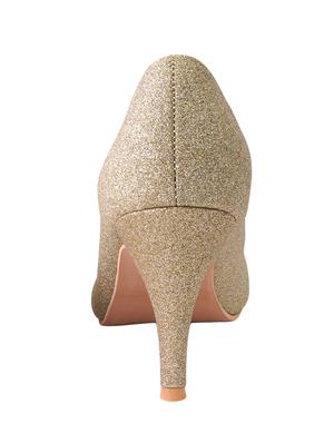 gold pu slip on pumps - 17494877 - Standard Image - 3