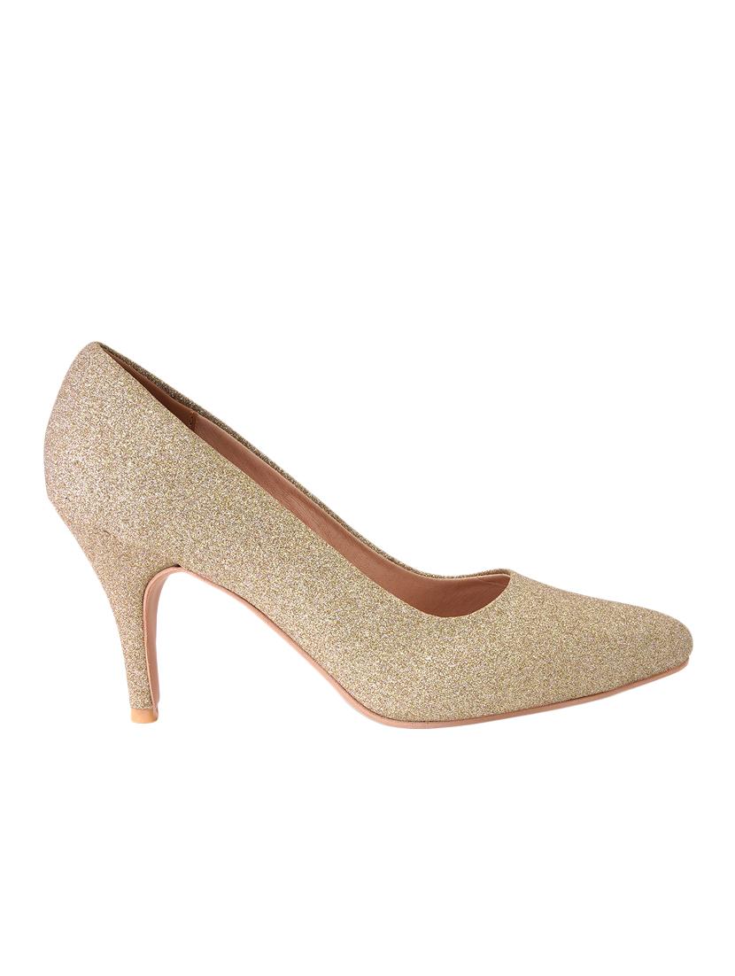 gold pu slip on pumps - 17494877 - Zoom Image - 2