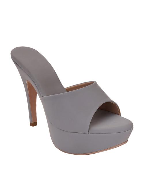 grey pu platforms sandals - 17494891 - Standard Image - 1