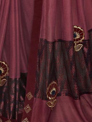 foil printed saree with blouse - 17494987 - Standard Image - 2