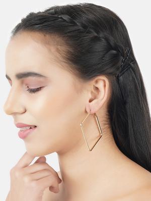 gold metal hoop earring - 17495187 - Standard Image - 4