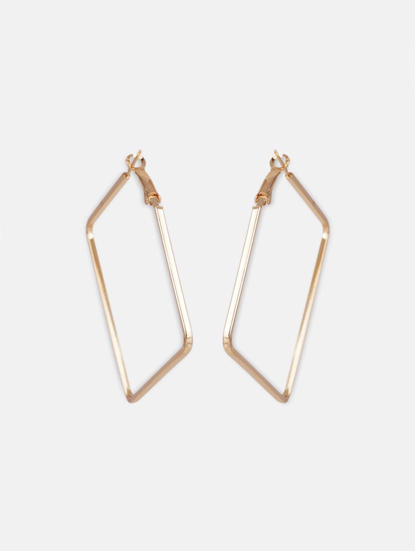 gold metal hoop earring - 17495187 - Zoom Image - 3