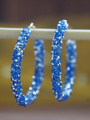 blue metal hoop earring - 17495191 - Standard Image - 2