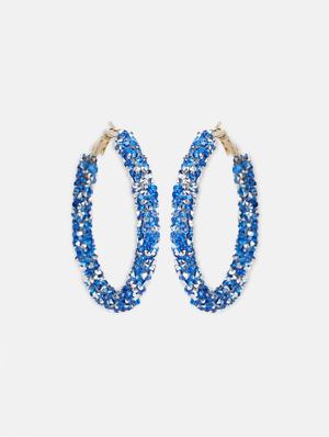 blue metal hoop earring - 17495191 - Standard Image - 3