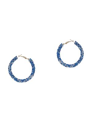 blue metal hoop earring - 17495191 - Standard Image - 4