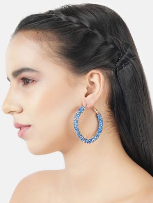 blue metal hoop earring - 17495191 - Standard Image - 5