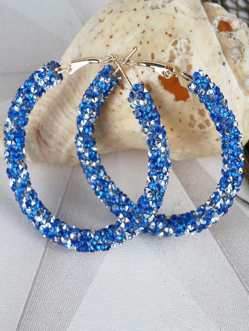 blue metal hoop earring - 17495191 - Zoom Image - 1
