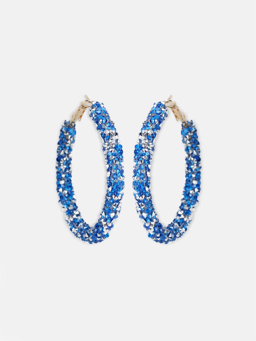 blue metal hoop earring - 17495191 - Zoom Image - 3