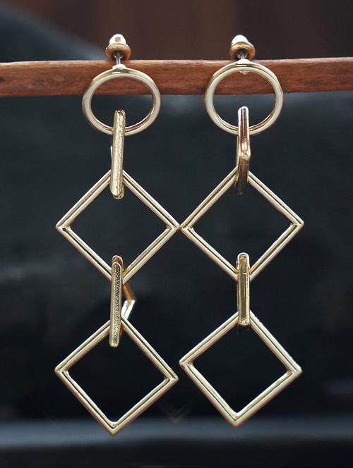 gold metal drop earring - 17495199 - Standard Image - 1