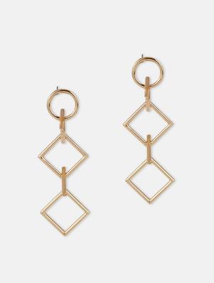 gold metal drop earring - 17495199 - Standard Image - 2
