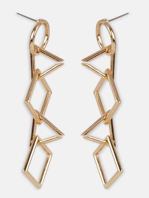 gold metal drop earring - 17495199 - Standard Image - 3