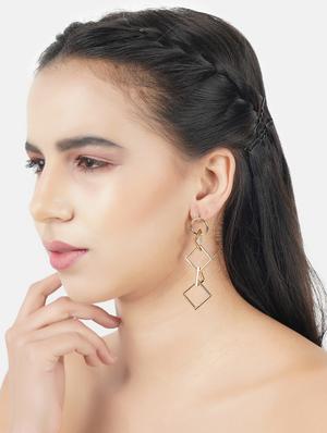 gold metal drop earring - 17495199 - Standard Image - 4