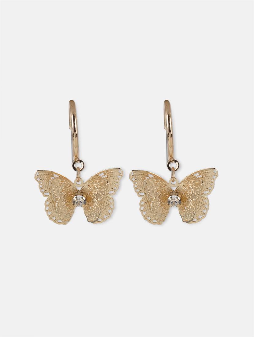 gold metal drop earring - 17495204 - Zoom Image - 2