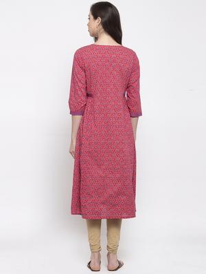 printed a-line kurta - 17495587 - Standard Image - 3