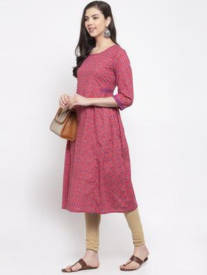 printed a-line kurta - 17495587 - Standard Image - 4