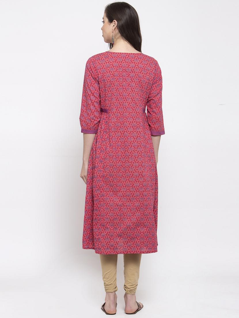 printed a-line kurta - 17495587 - Zoom Image - 3