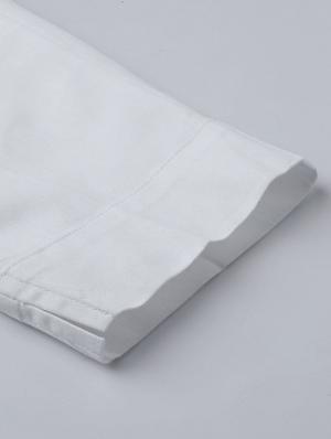 white cotton straight tapered pant - 17495664 - Standard Image - 5