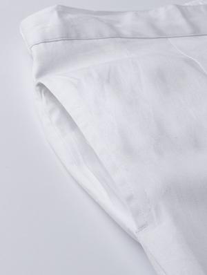 white cotton straight tapered pant - 17495664 - Standard Image - 6
