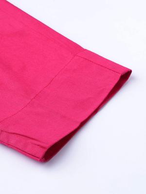 pink cotton straight tapered pant - 17495666 - Standard Image - 5