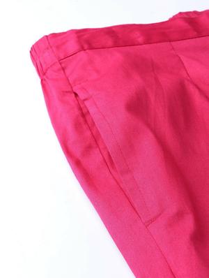 pink cotton straight tapered pant - 17495666 - Standard Image - 6