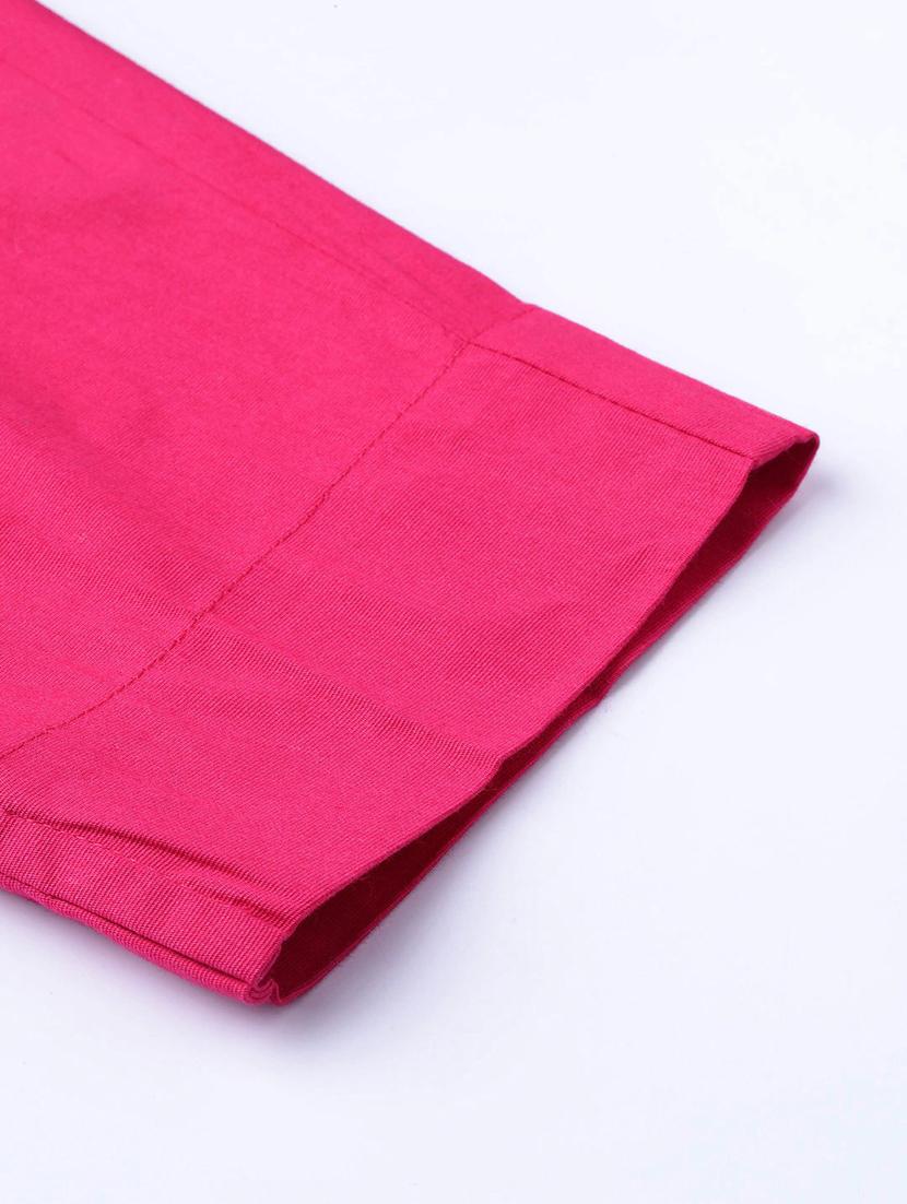 pink cotton straight tapered pant - 17495666 - Zoom Image - 5