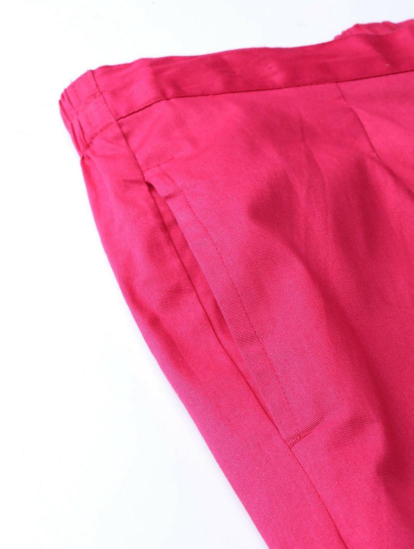 pink cotton straight tapered pant - 17495666 - Zoom Image - 6