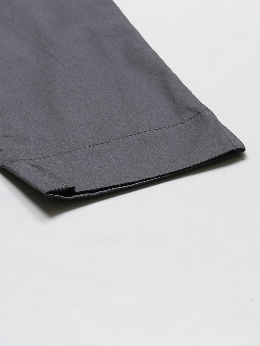 grey cotton straight tapered pant - 17495669 - Zoom Image - 5