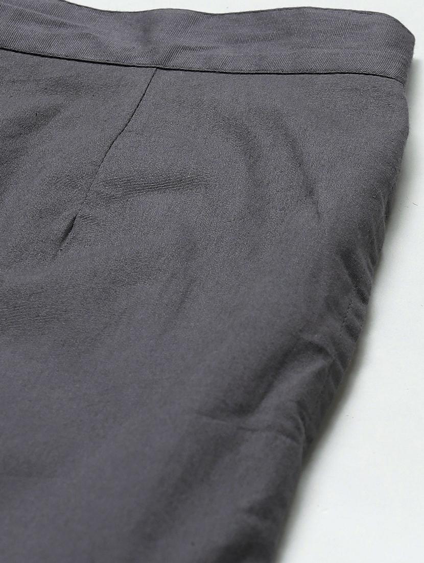 grey cotton straight tapered pant - 17495669 - Zoom Image - 6