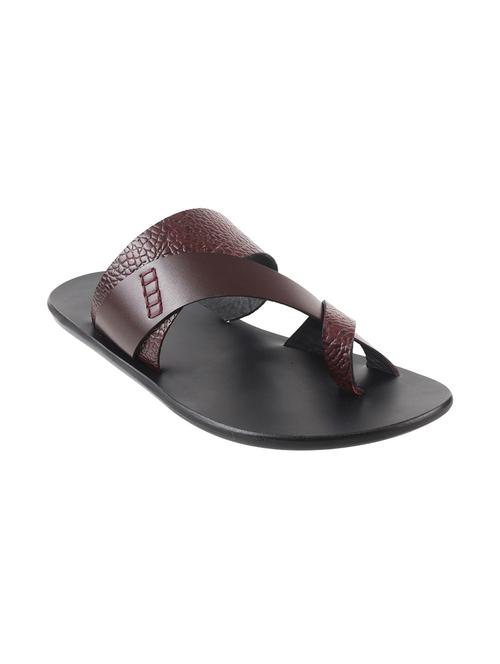 maroon leather slippers - 17495861 - Standard Image - 1