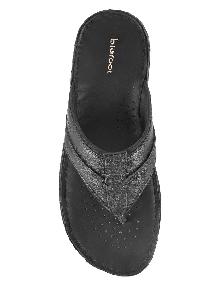 black leather toe separator slippers - 17495902 - Zoom Image - 3