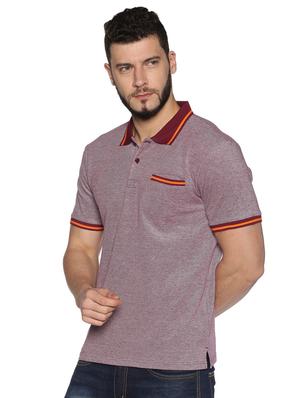 maroon solid polo t-shirt - 17495994 - Standard Image - 2
