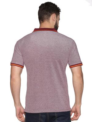 maroon solid polo t-shirt - 17495994 - Standard Image - 3