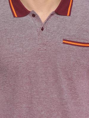 maroon solid polo t-shirt - 17495994 - Standard Image - 4