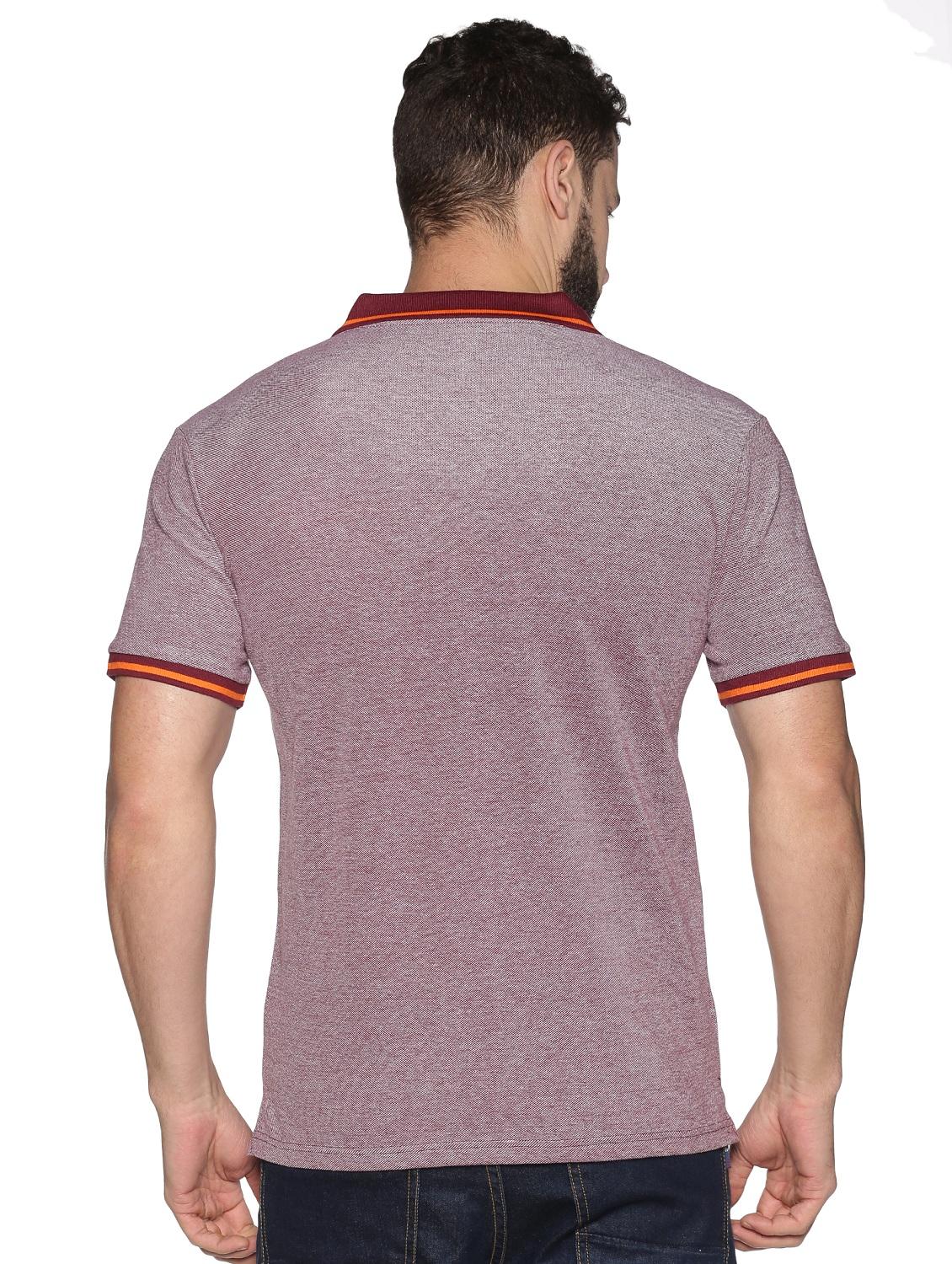 maroon solid polo t-shirt - 17495994 - Zoom Image - 3