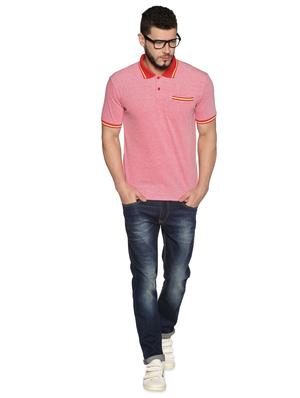red solid polo t-shirt - 17495995 - Standard Image - 4