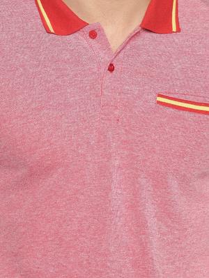 red solid polo t-shirt - 17495995 - Standard Image - 5